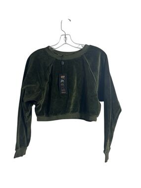 NWT Suzie Kondi Cropped Crew Velour Sweatshirt Size XS